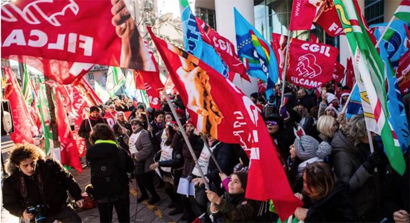Malgré le manque de préparation, succès de la grève générale en Italie