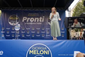 Giorgia Meloni le 23 août à Ancona Italie
