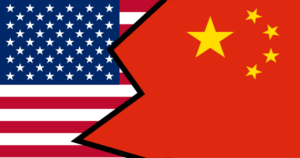 drapeaux Etats-Unis Chine flags USA China