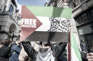 Photo : Rassemblement contre la répression des Palestinien·ne·s de Jérusalem-Est, le 12 mai 2021 à Bruxelles. (Dominique Botte / Gauche anticapitaliste / CC BY-NC-SA 4.0)