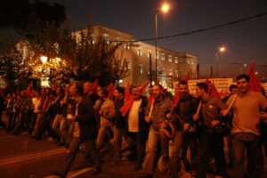 Manifestation du soulèvement des étudiant·e·s de polytechnique à Athènes, 2009 (source : flickr)